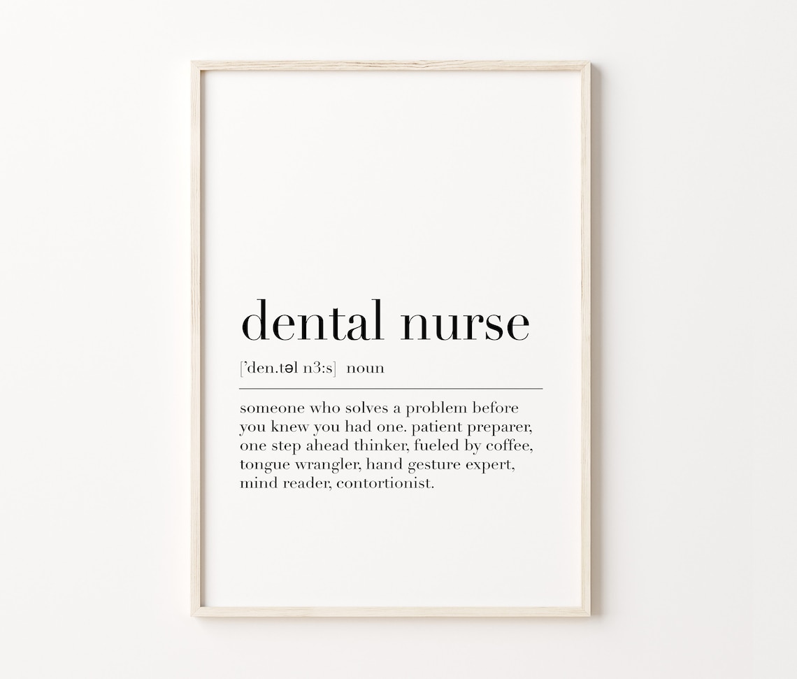 Dental Nurse Definition Gift Proud Coffee Tongue Wrangler Poster - Image 3