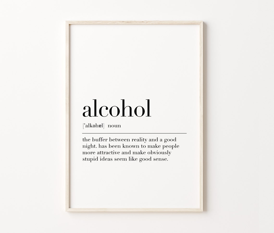 Alcohol Funny Drinking Dictionary Definition Bar Cart Humor Poster - Image 3