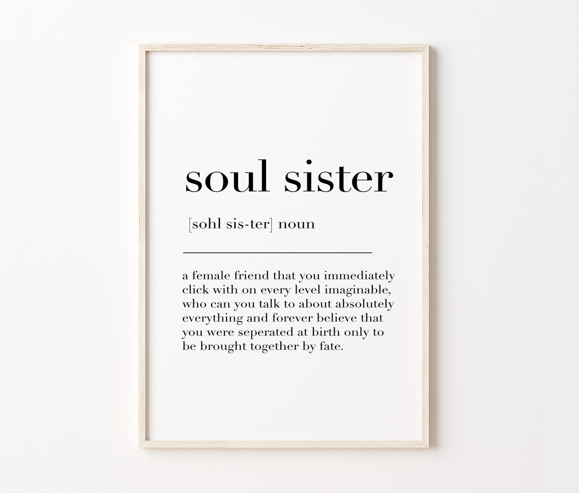Soul Sister Friendship Print Personalised Best Friend Gift Soul Sister Definition Custom Sister Gift Personalized Gift - Image 4