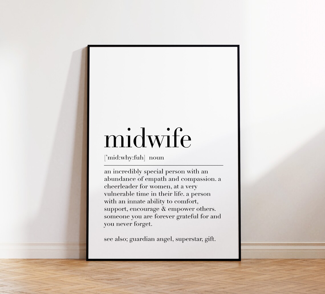 Midwife Definition Print Midwife Midwife Print Midwife Poster Midwife Gift Midwifery Midwife Present Quote Print - Image 4