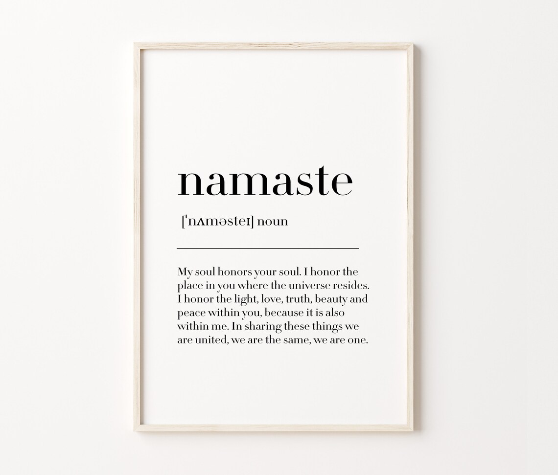 Namaste Definition Print Namaste Print Yoga Studio Decor Yoga Poster Meditation Print Namaste Art Print Yoga Print - Image 4