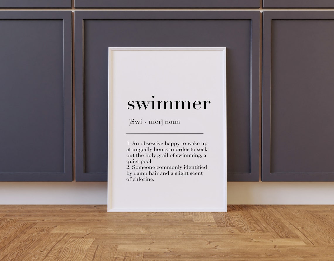 Swimmer Funny Definition Dictionary Quote Poster Gift For Swimmers