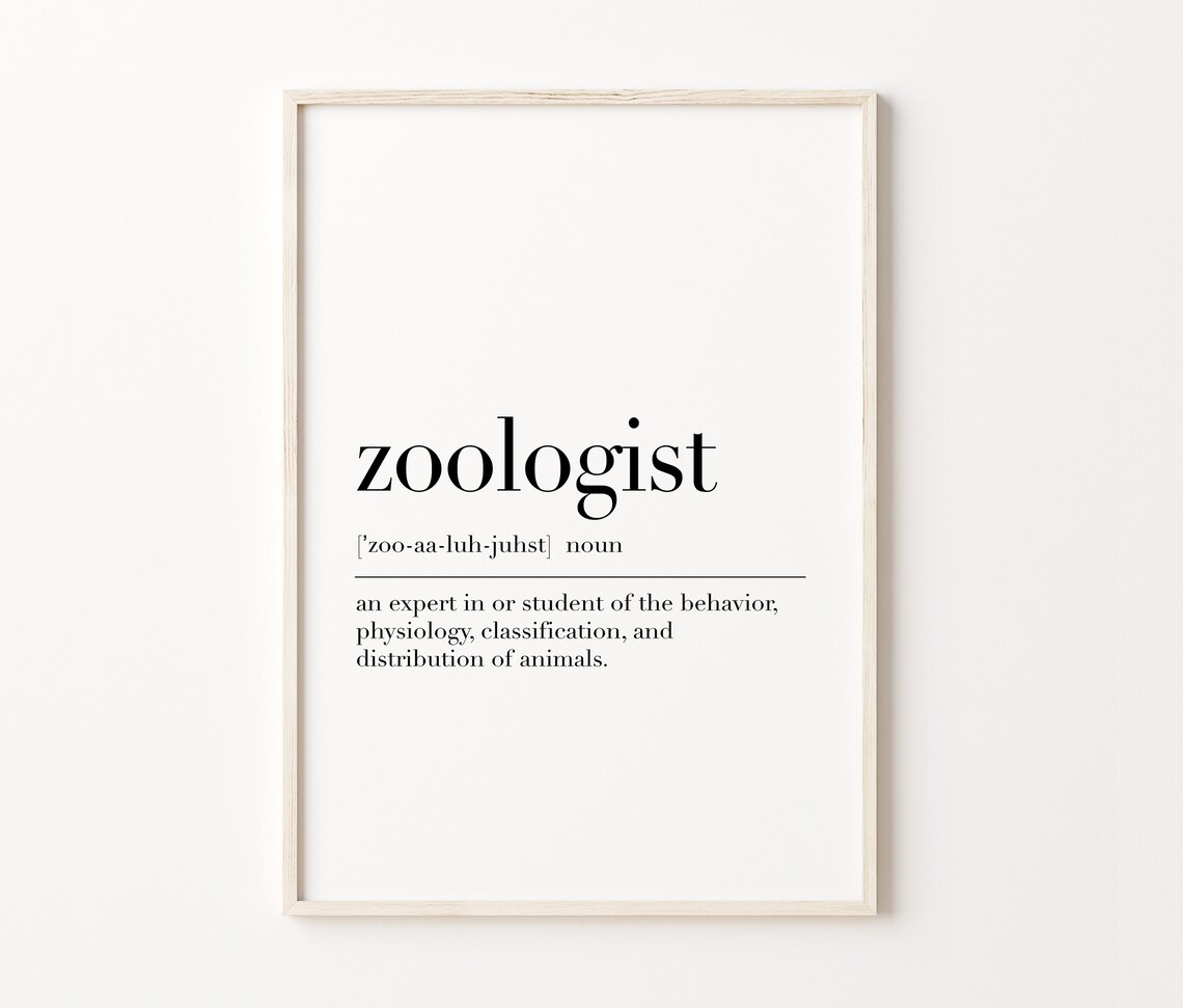 Zoologist Definition Print Zoologist Quote Zoologist Poster Zoologist Sign Gift For Zoologist Zoologist Wall Art - Image 3