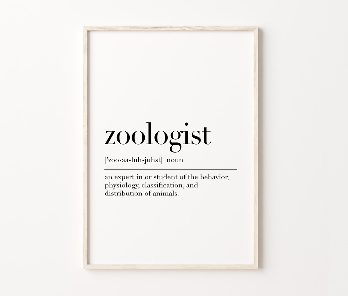 Zoologist Dictionary Definition Science Career Gift Word Poster - Image 3