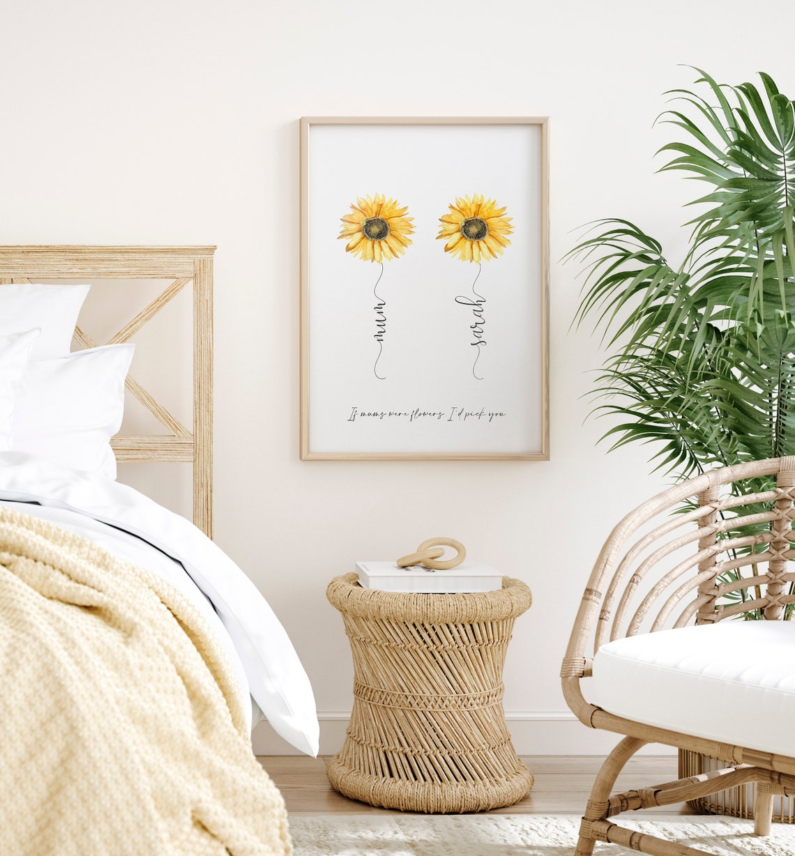 Mum Personalized Sunflower Quote If Mums Were Flowers Gift Print - Image 4