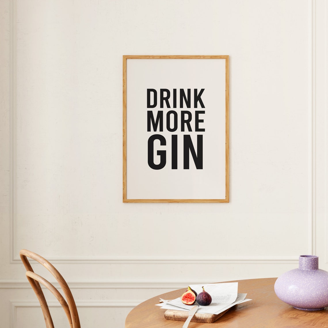 Drink More Gin Bold Typography Funny Kitchen Bar Wall Quote Poster - Image 3