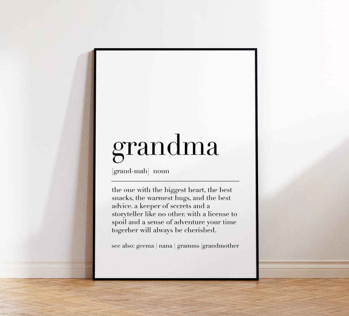Grandma Grandma Definition Print Grandma Wall Art Decor Grandma Quote Print Wall Art Mothers Day Gift - Image 4