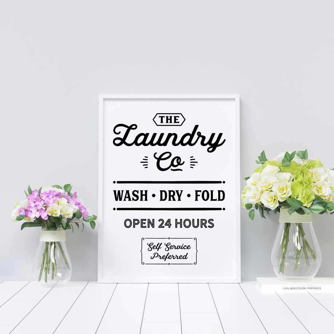 The Laundry Co Wash Dry Fold Vintage Style Sign Laundry Room Poster - Image 2