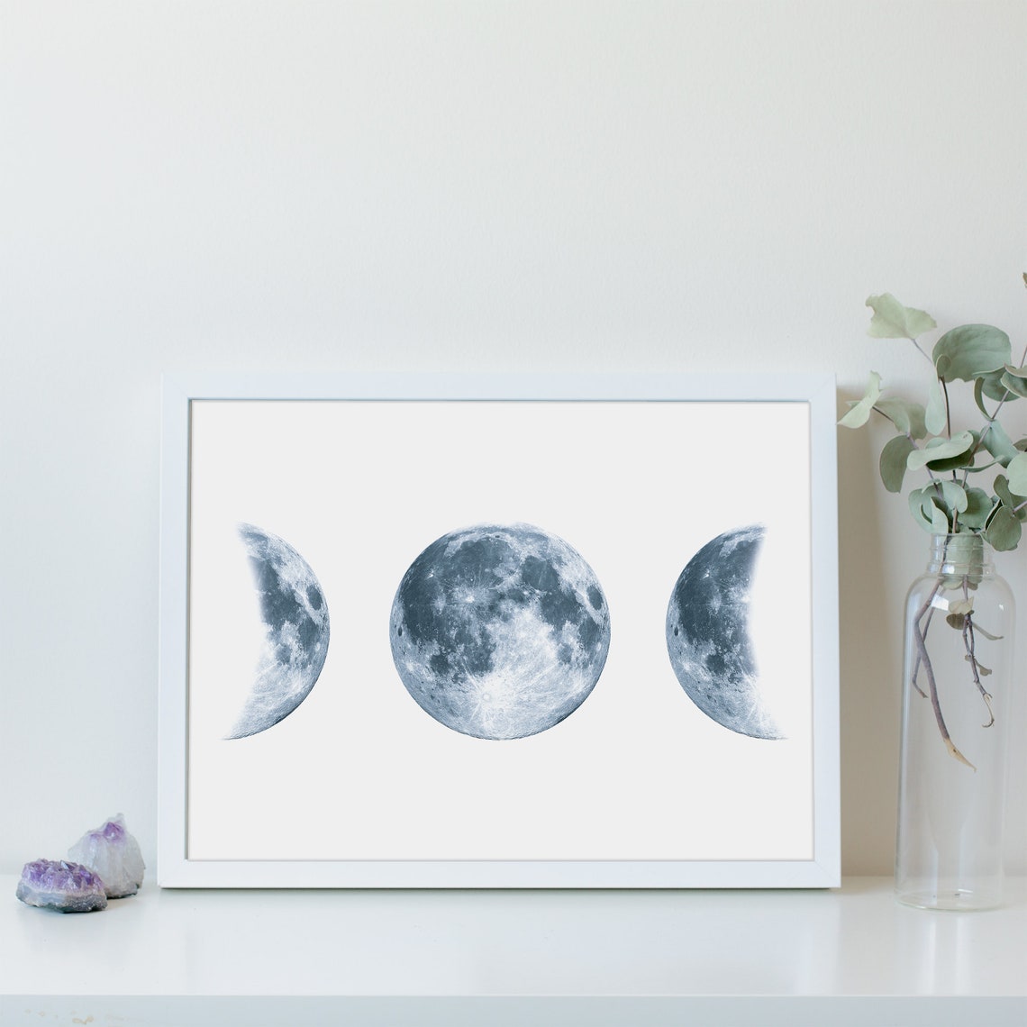 Moon Phase Gift Moon Phases Print Moon Print Moon Phases Wall Art Crescent Moon Full Moon Lunar Phases Above Bed Art Instant - Image 2