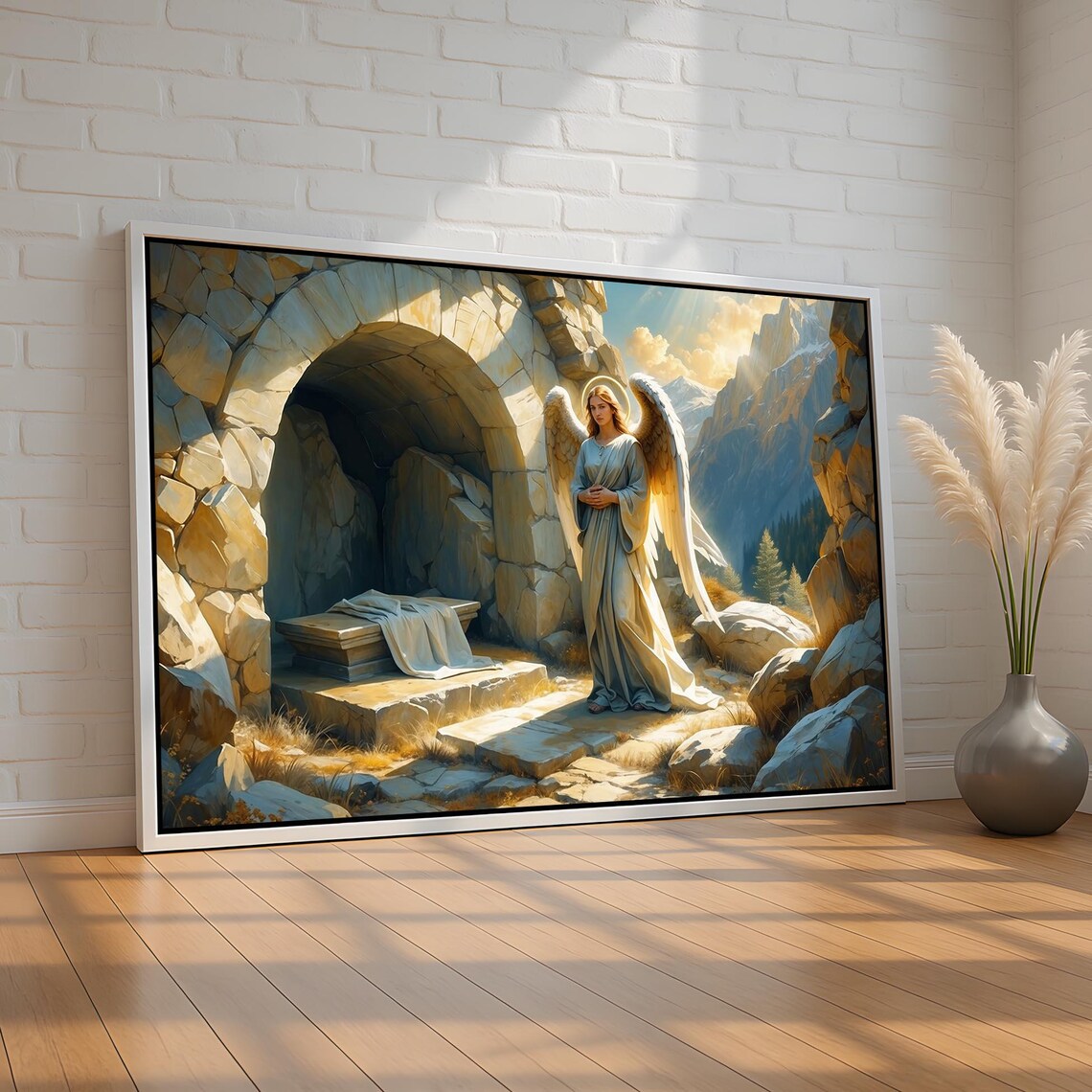 Angel At Empty Tomb Easter Resurrection Sunrise Christian Painting Wall Art