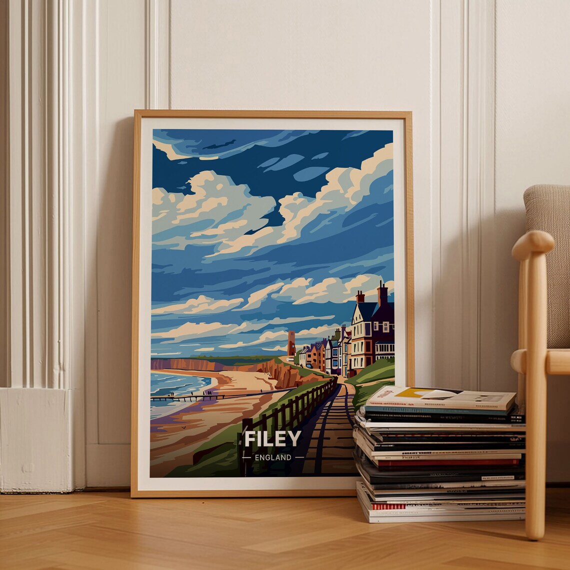 Filey Travel Poster, Yorkshire Coast Wall Art