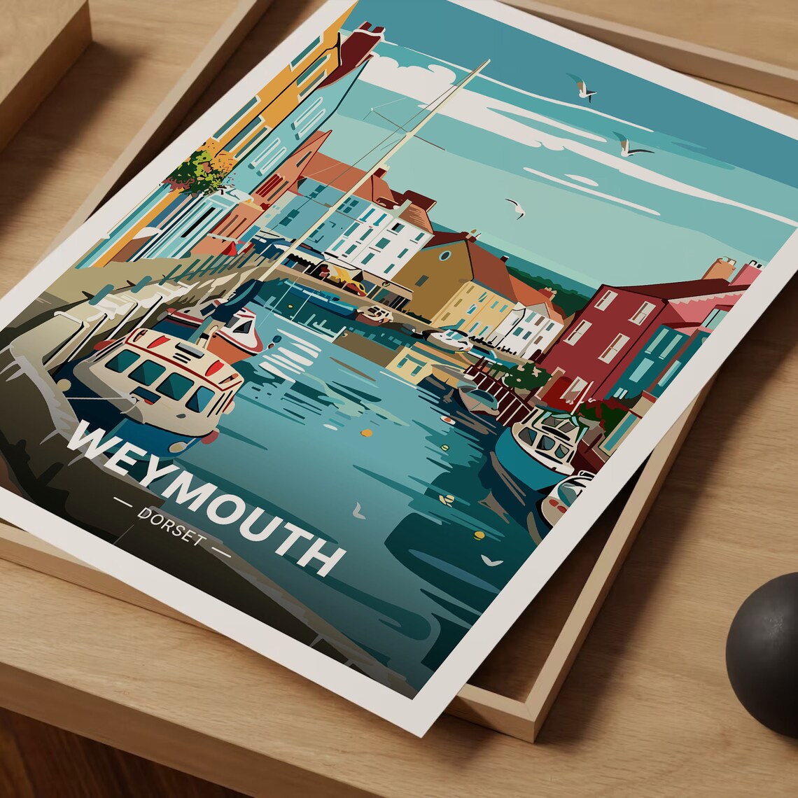 Weymouth Travel Poster, England Coastal City Art - Image 3