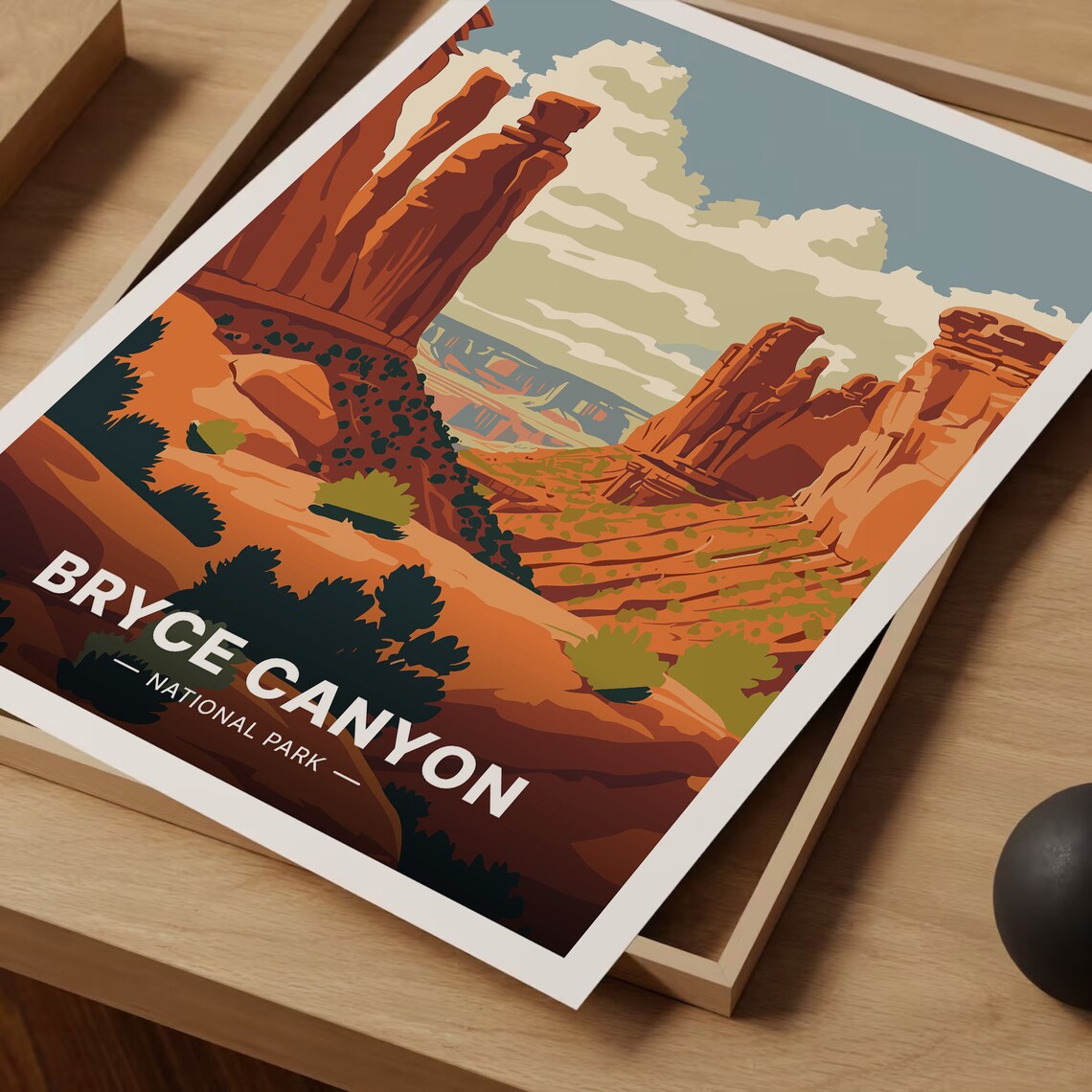 Bryce Canyon National Park Red Rock Hoodoos Desert Vista Poster - Image 3