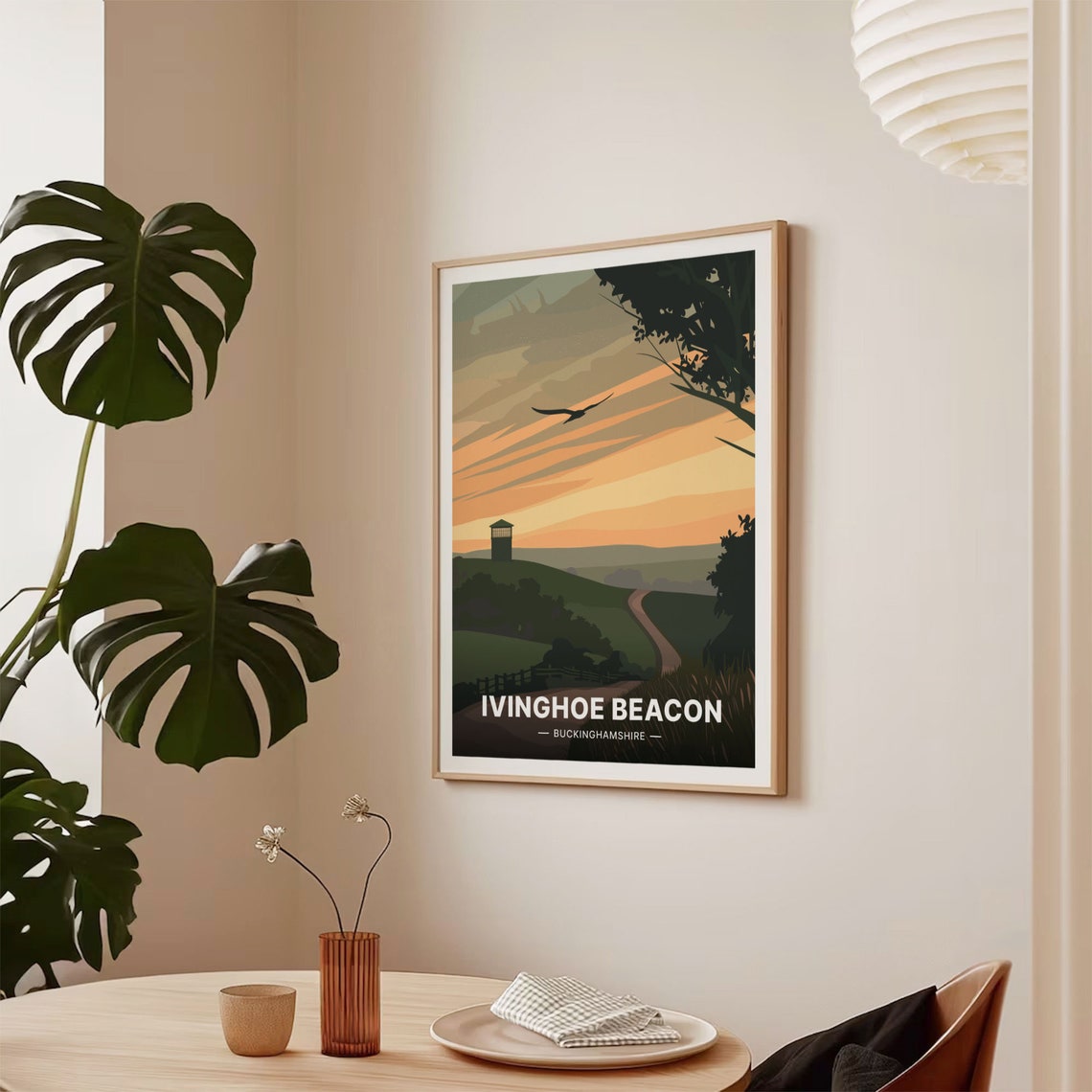 Ivinghoe Beacon Buckinghamshire Sunset Hills Vintage Travel Poster - Image 2