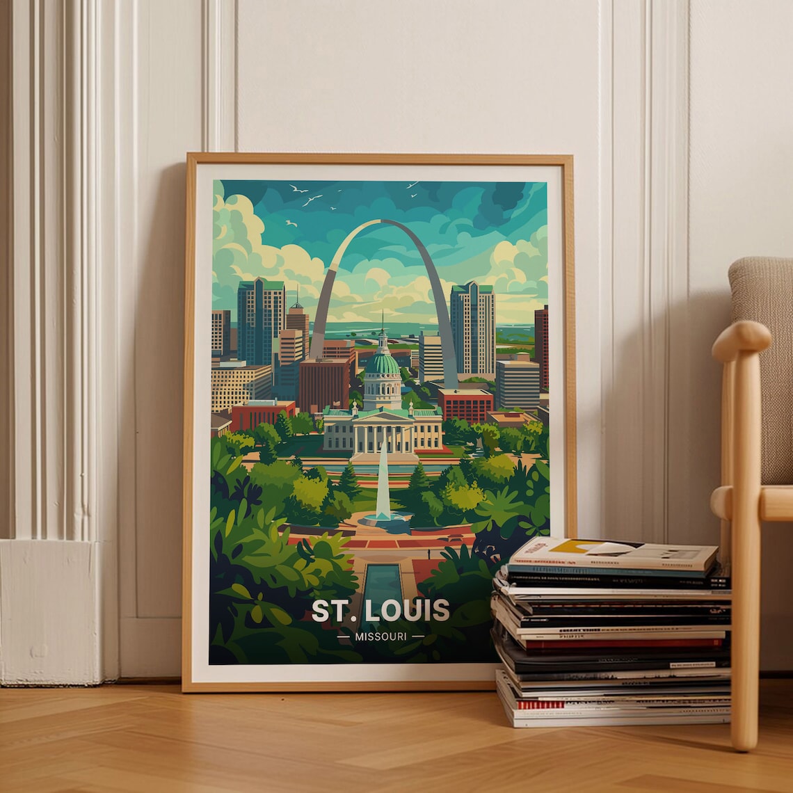 St Louis Travel Poster, Missouri Mid-Century Modern