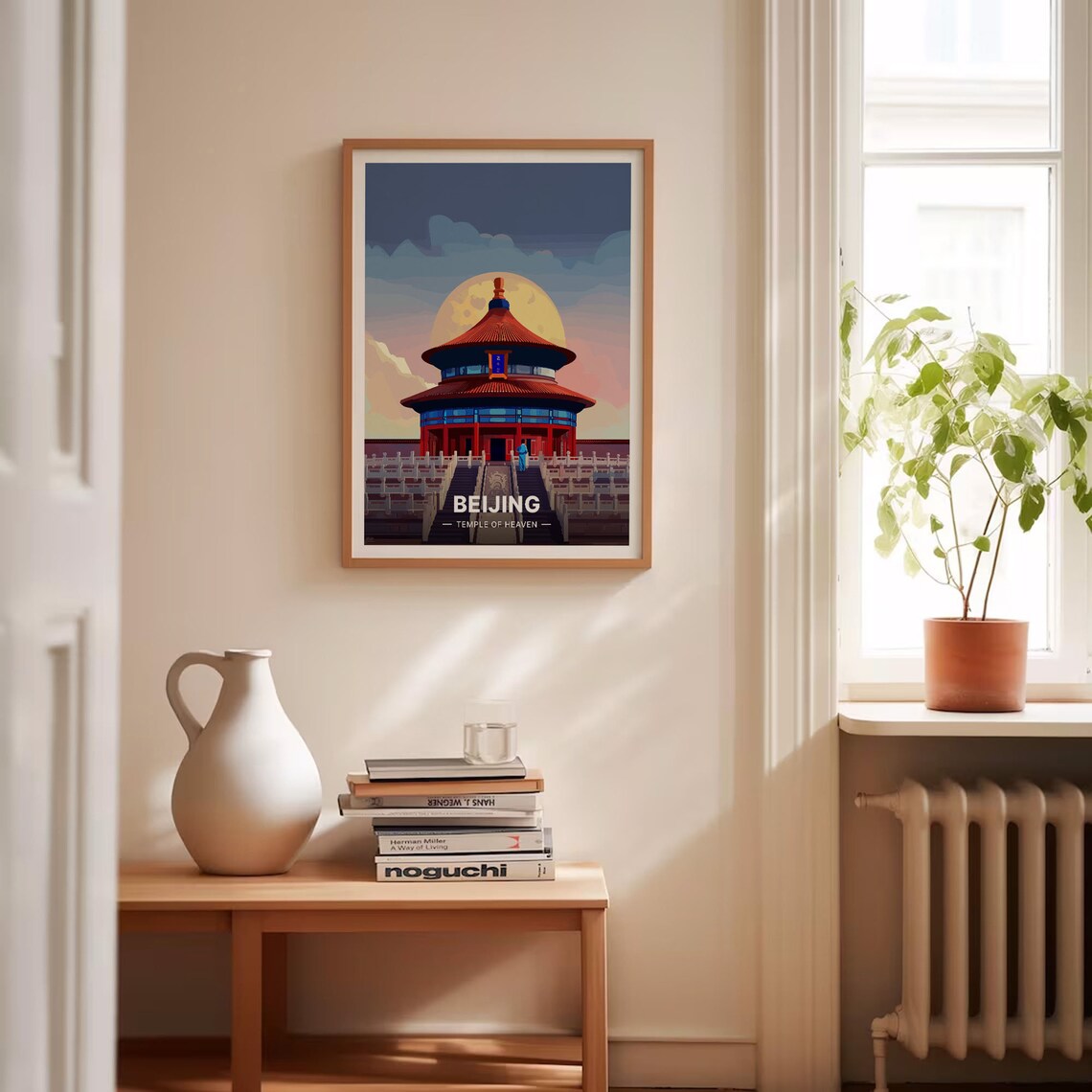 Beijing Temple of Heaven Travel Poster Moonlit Chinese Hall Art - Image 4