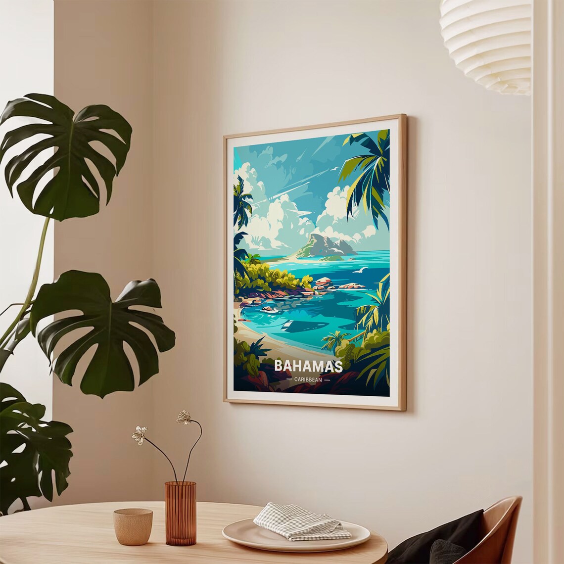 Bahamas Travel Poster, Caribbean Beach Art Print - Image 2