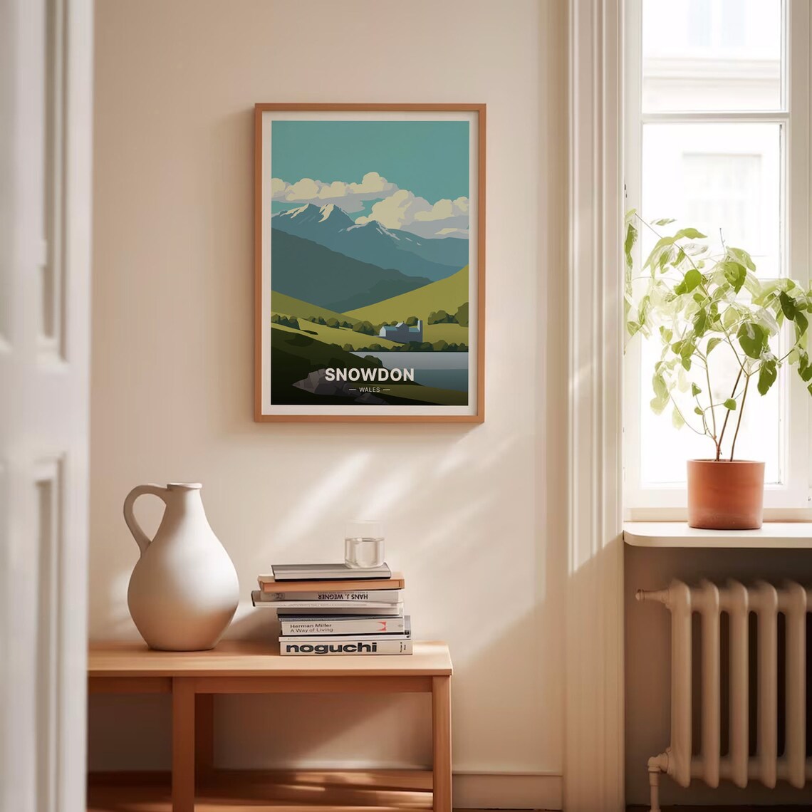 Snowdon Wales Snowdonia Peak Valley Farm Landscape Travel Poster - Image 4