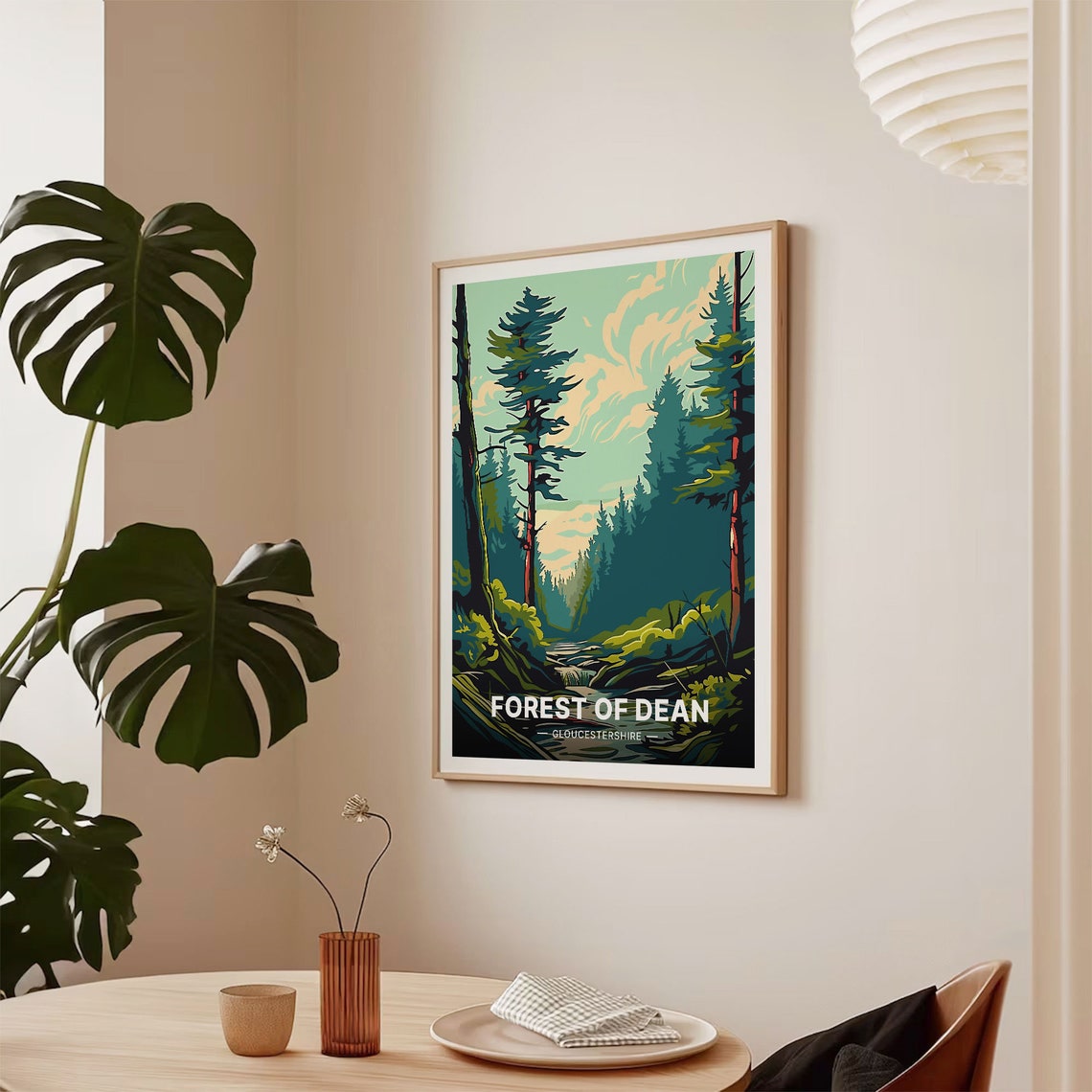 Forest of Dean Gloucestershire Tall Pines Stream Travel Poster - Image 2
