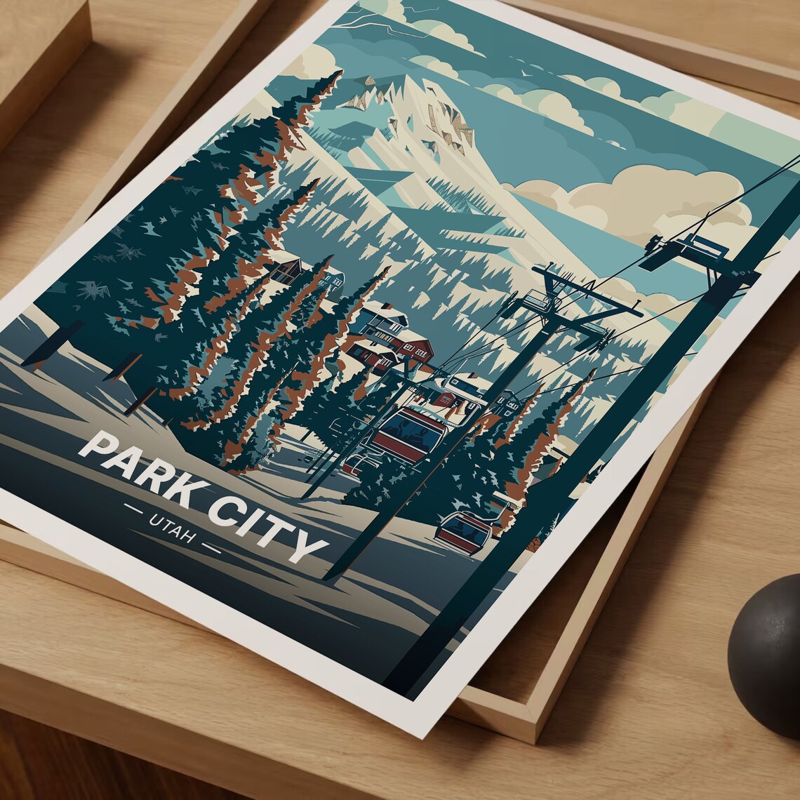 Park City Ski Resort Travel Poster Art Print - Image 3