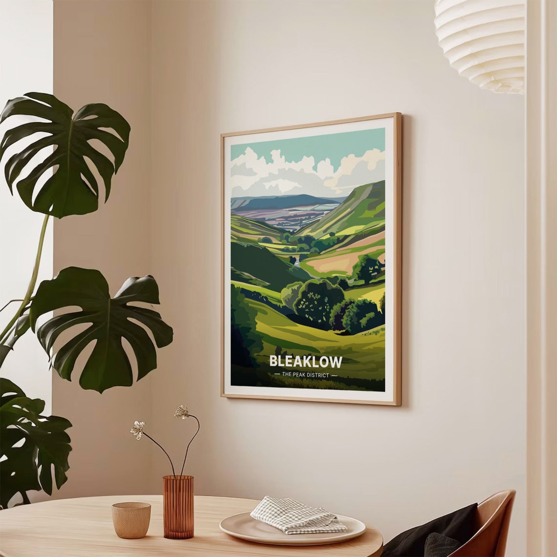 Bleaklow Peak District Green Moorland Valley Rolling Hills Poster - Image 2