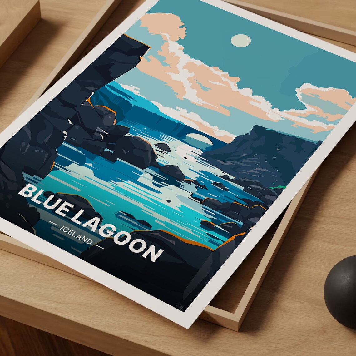 Iceland Blue Lagoon Travel Poster, Scenic Landscape Print - Image 3