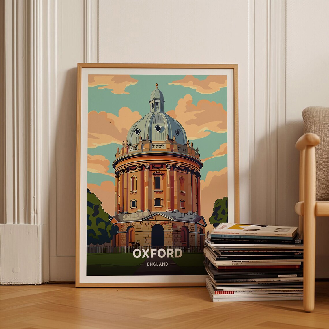 Oxford Vintage Travel Poster, England Cityscape