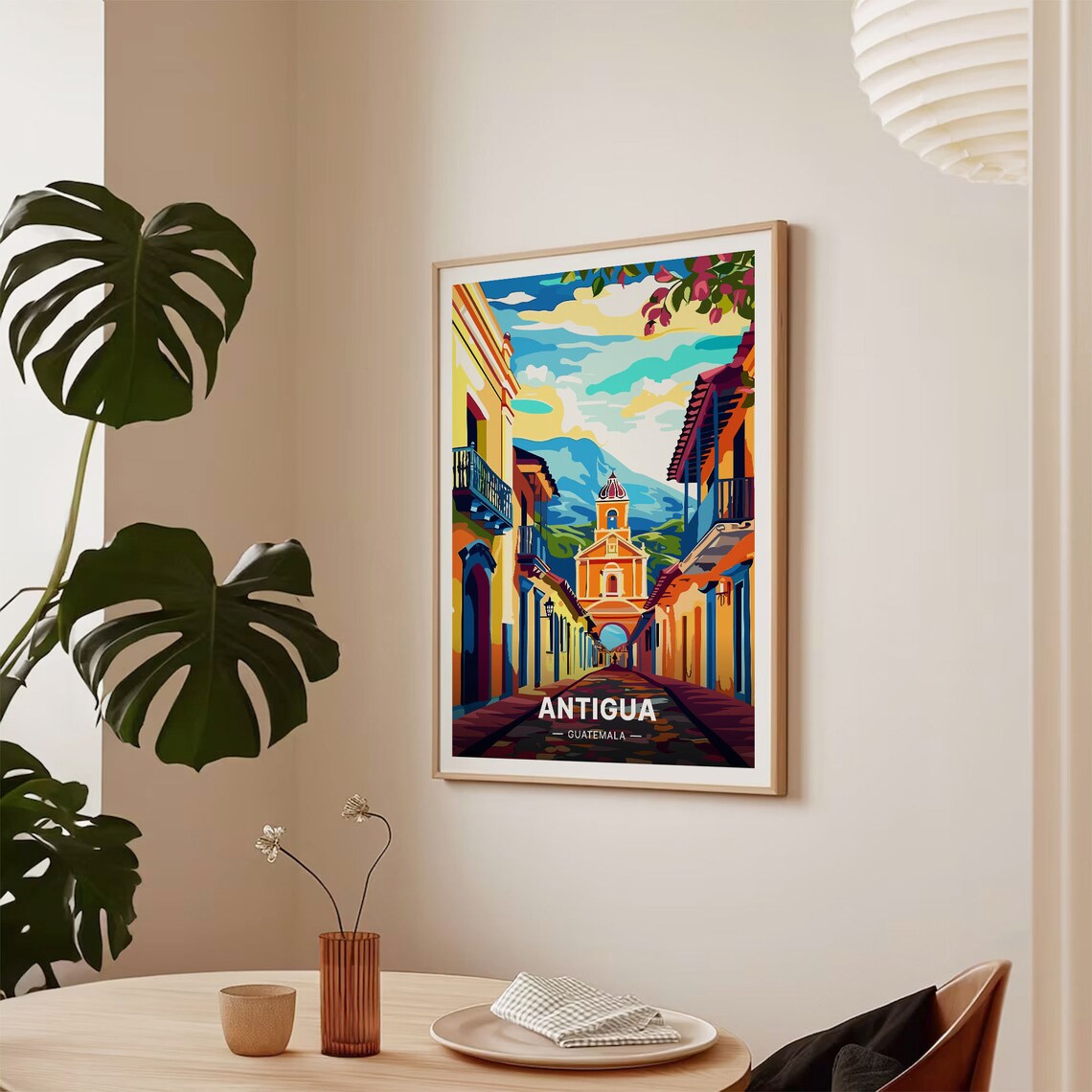Antigua Guatemala Travel Poster, Mid-Century Modern Art - Image 2