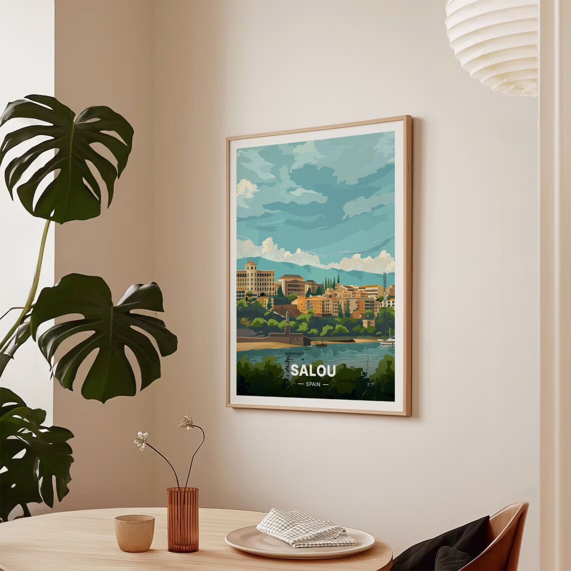 Salou Spain Coastal Town Beach Bay Mediterranean Vintage Travel Poster - Image 2