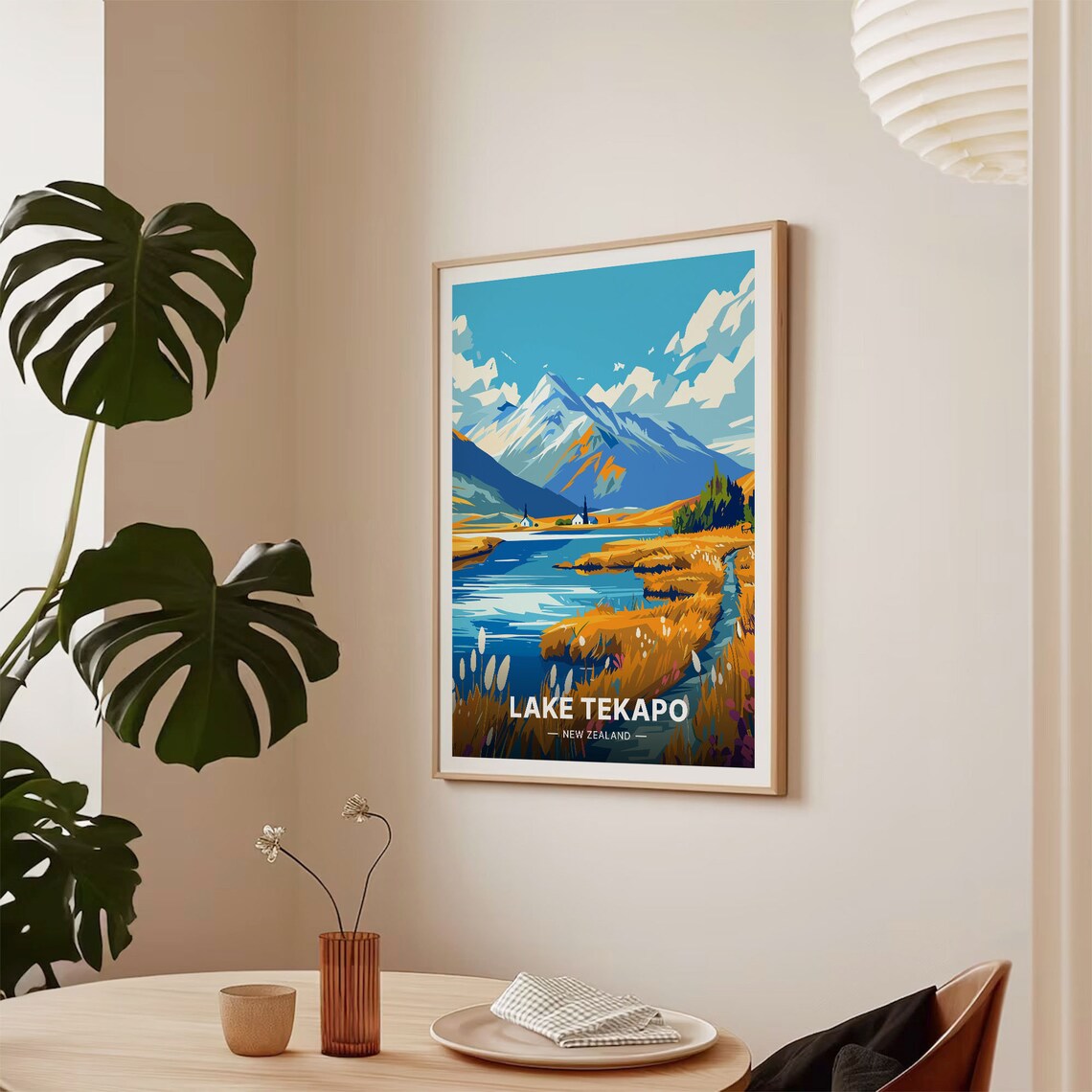 New Zealand Lake Tekapo Travel Poster, Scenic Art Print - Image 2
