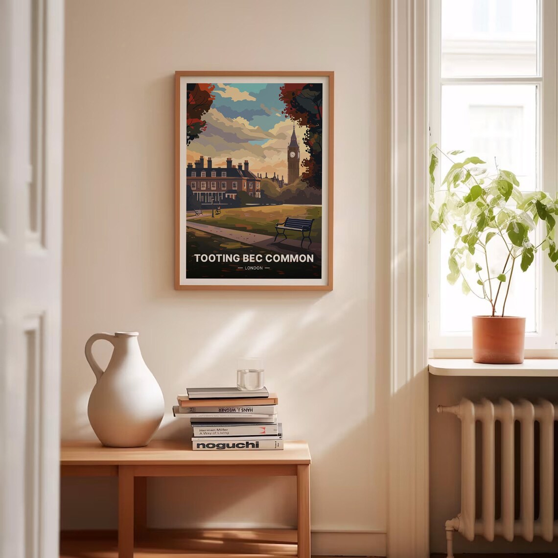 Tooting Bec Common London Park Benches Big Ben Vintage Travel Poster - Image 4