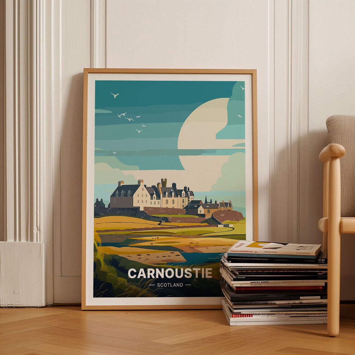 Carnoustie Scotland Golf Course Links Fairway Seaside Travel Poster
