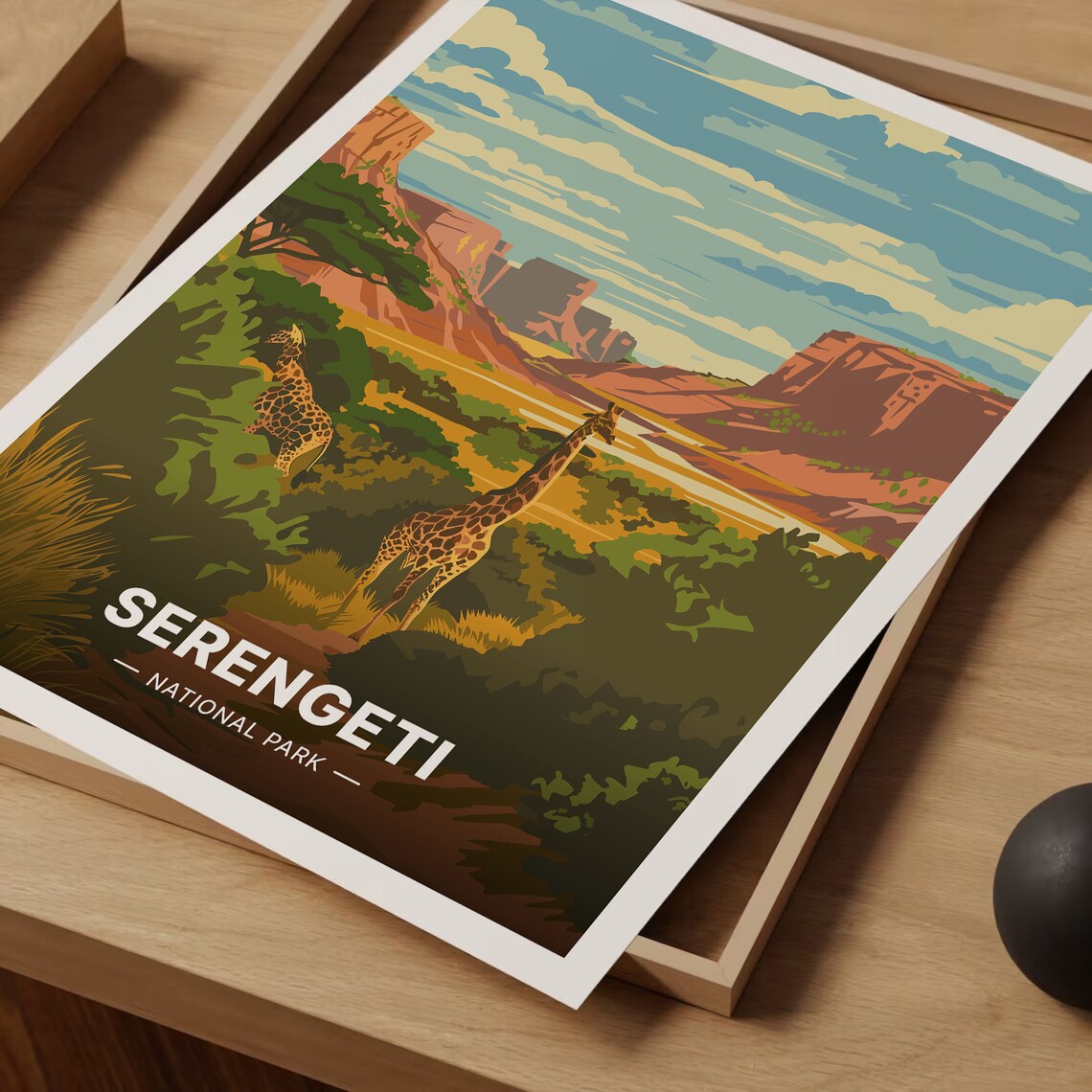 Serengeti Safari Adventure Travel Poster, Tanzania Wildlife - Image 3