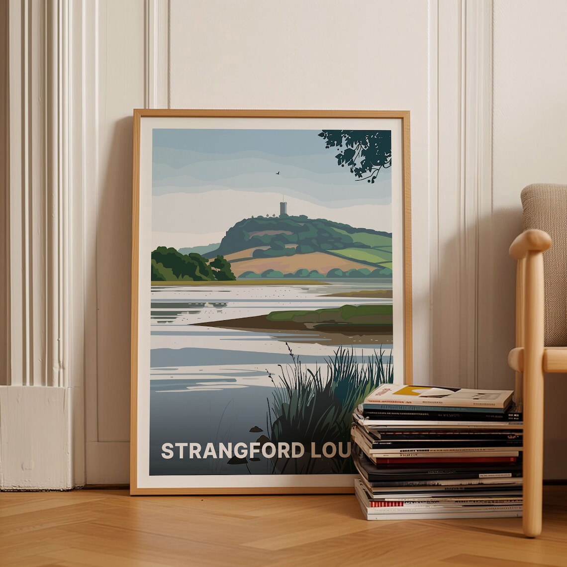 Strangford Lough Northern Ireland Calm Waters Vintage Poster