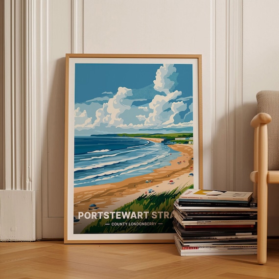 Portstewart Strand County Londonderry Ireland Beach Travel Poster