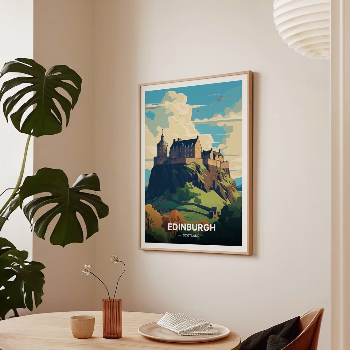 Edinburgh Scotland Castle on the Rock Historic City Travel Poster - Image 2