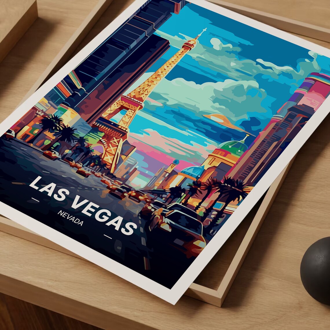 Las Vegas Travel Poster, Nevada Cityscape Artwork - Image 3