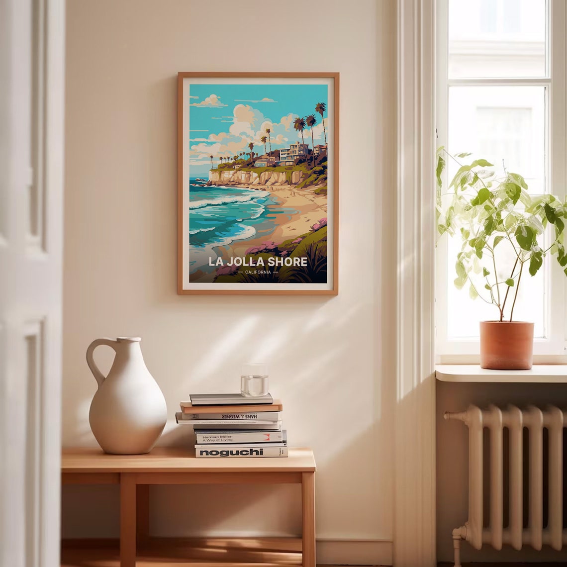 La Jolla Shores California Palm Cliffs Beach Waves Travel Poster - Image 4