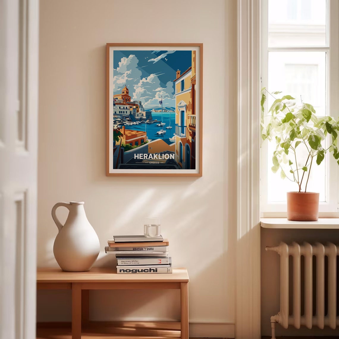 Heraklion Greece Waterfront Fortress Sailboats Harbor Poster - Image 4