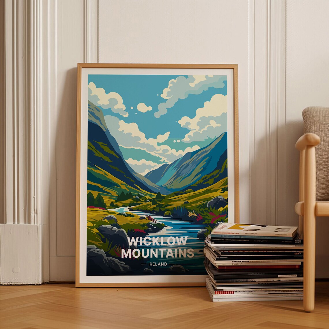 Ireland Travel Poster, Wicklow Mountains Landscape