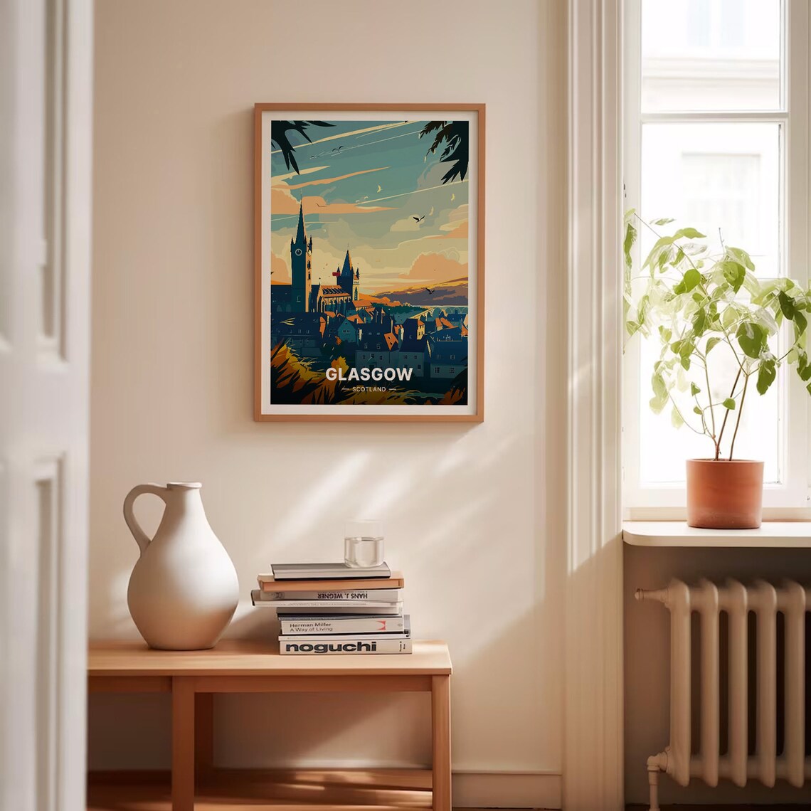 Glasgow Scotland Historic Cathedral Spires Sunset Cityscape Poster - Image 4