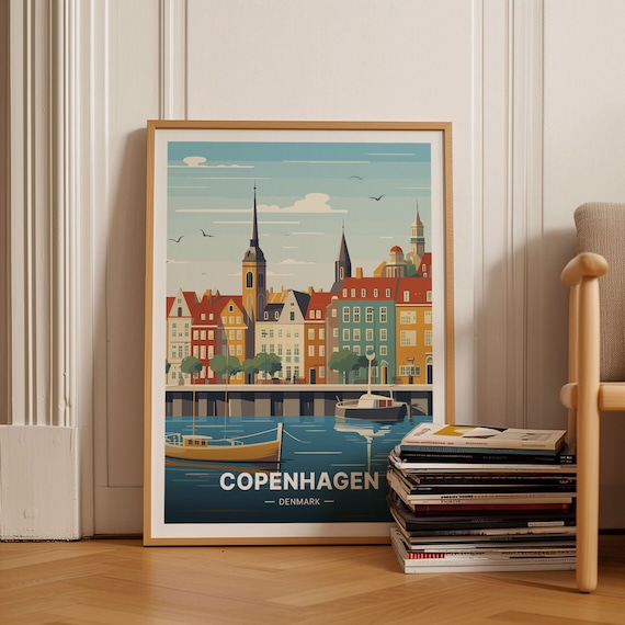 Copenhagen Denmark Cityscape Wanderlust Gift Poster