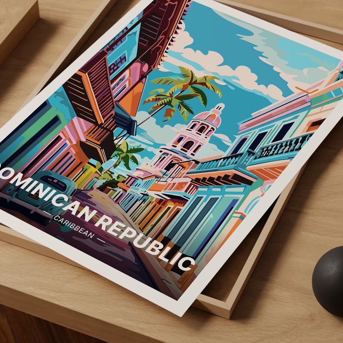 Dominican Republic Landscape, Mid-Century Travel Poster - Image 3
