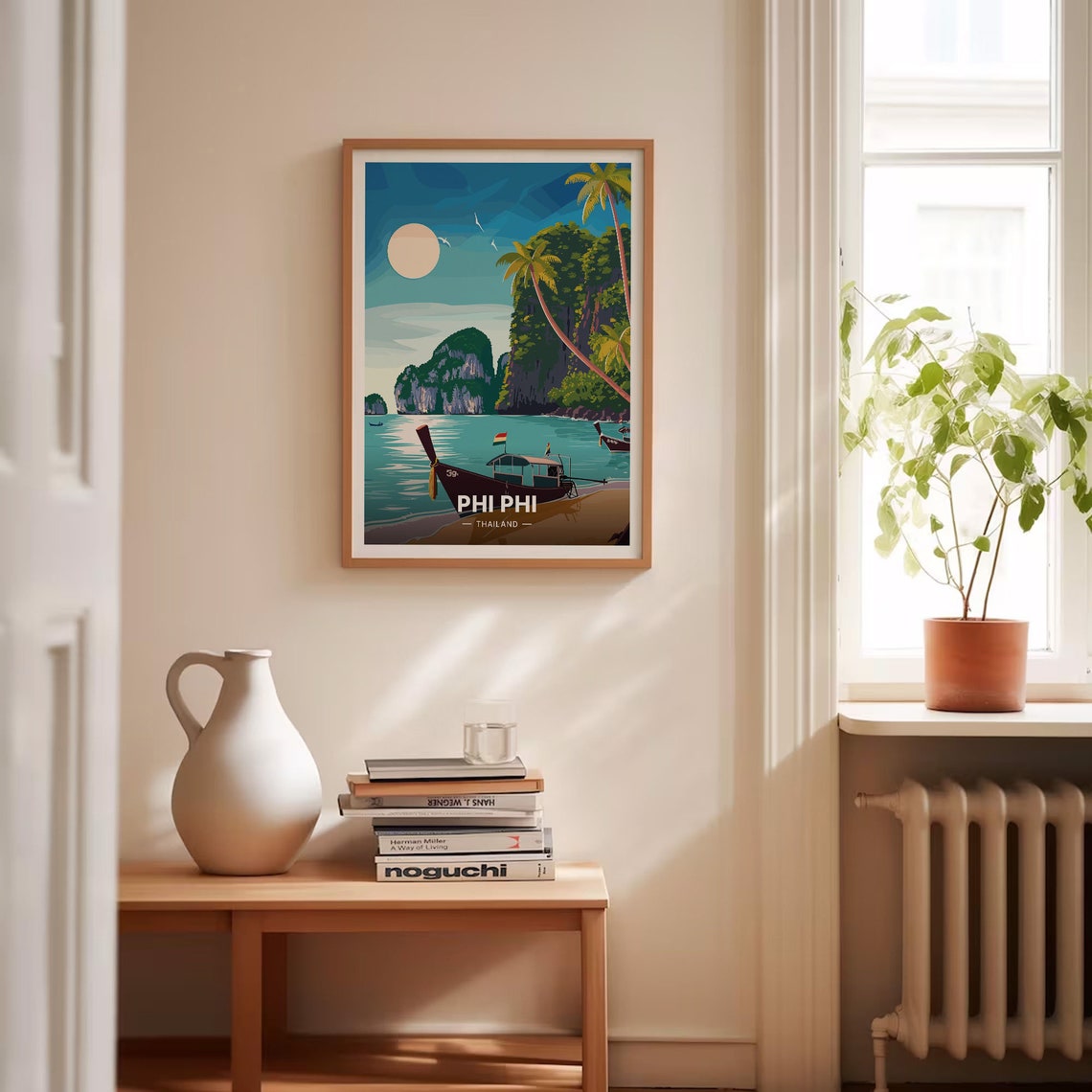 Phi Phi Thailand Limestone Cliffs Longtail Boat Sunset Travel Poster - Image 4