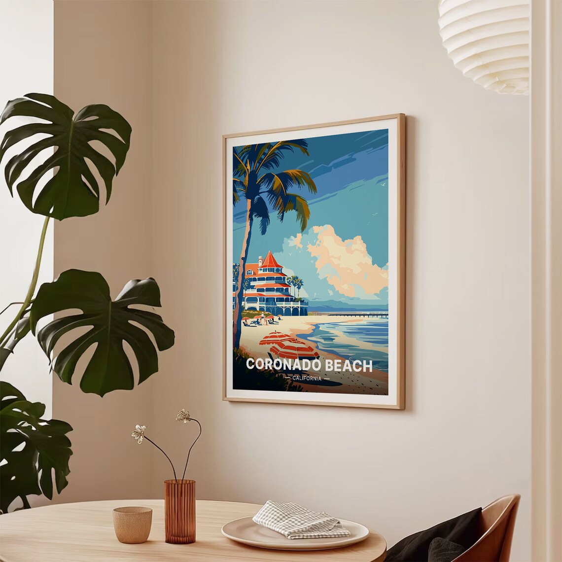 Coronado Beach Travel Poster, California Coastal Art Print - Image 2