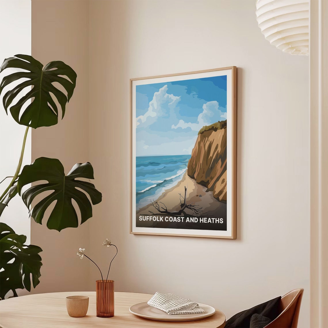 Suffolk Coast and Heaths Poster Cliff Beach Driftwood Sky Scenic Art - Image 2