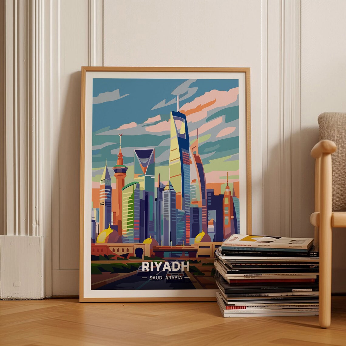Riyadh Saudi Arabia Poster Modern Skyline Kingdom Tower View Art