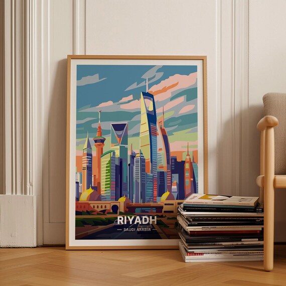 Riyadh Saudi Arabia Poster Modern Skyline Kingdom Tower View Art
