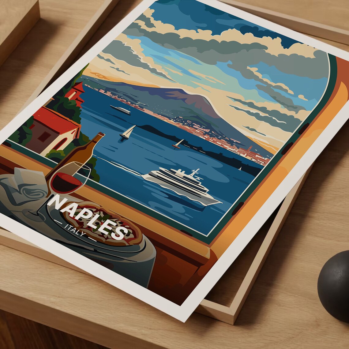 Naples Italy Travel Poster, Cityscape Wall Art - Image 3
