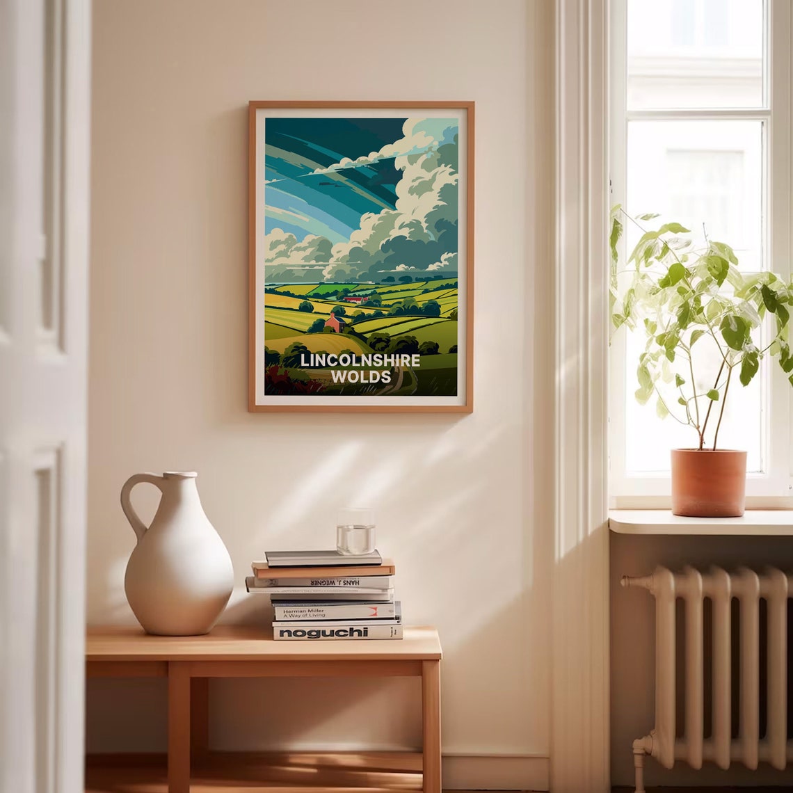 Lincolnshire Wolds England Rolling Farmland Red Barn Dramatic Sky Poster - Image 4
